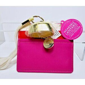 Pink Zip Pocketback Holder Lanyard Card Bath & Body Works Holder New